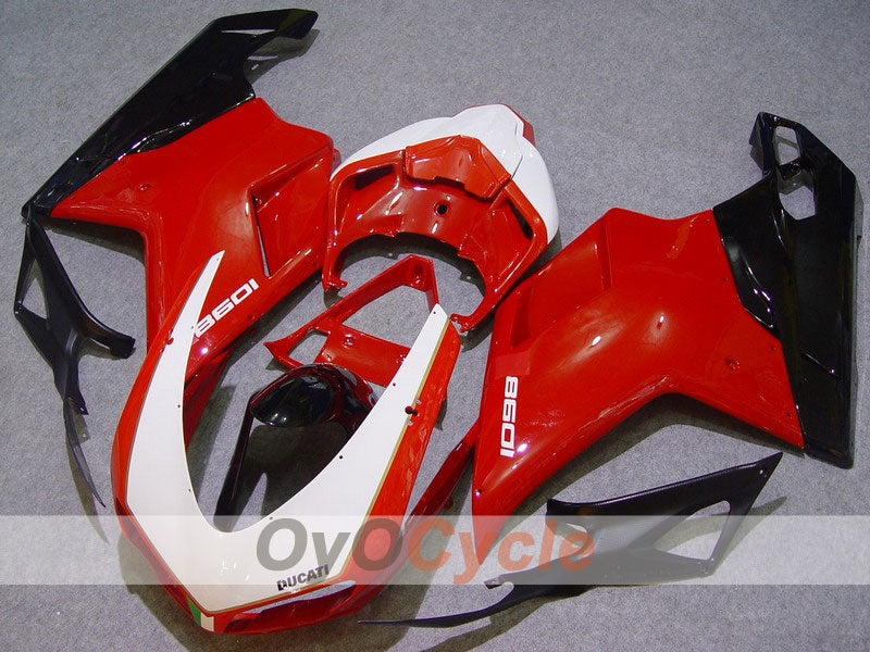 Einspritz-Verkleidungssatz für Ducati 1098, Baujahr 07-09 - Rot, Schwarz - Werksdesign #OYO87902317 Hauptbild