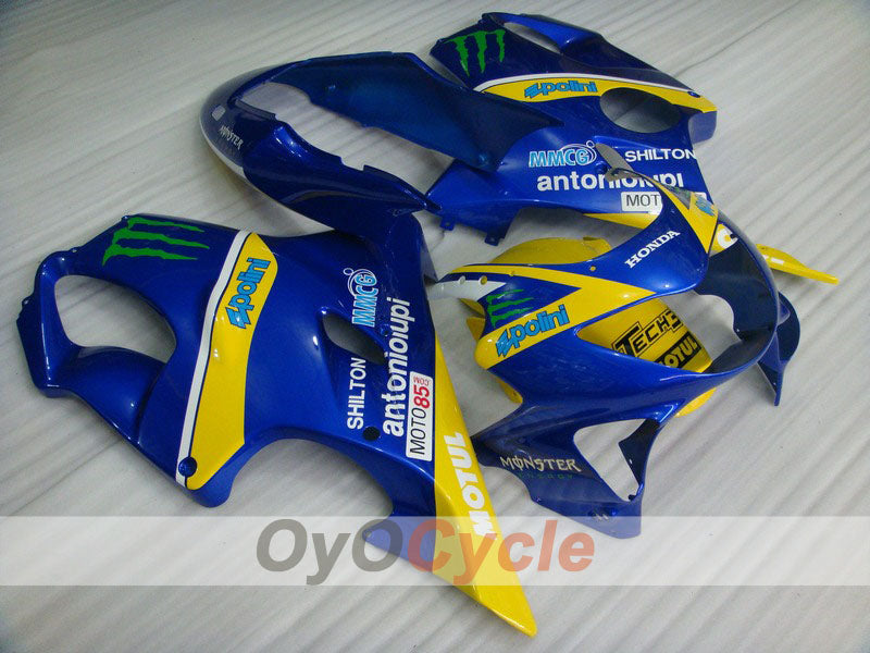 Verkleidungssatz für Einspritzmodelle 99-00 CBR600F4 - Gelb, Blau - Monster, MOTUL #OYO87900115 Hauptbild