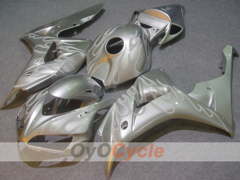 Einspritzverkleidungssatz für CBR1000RR 06-07 - Weiß, Silber - Flamme #OYO87900587