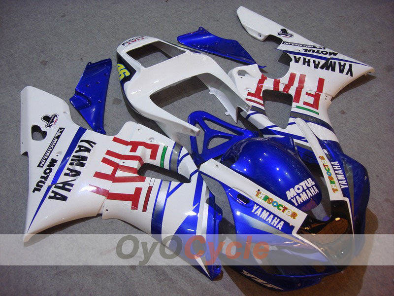 Verkleidungssatz für Einspritzmodell der YZF-R1, Baujahr 98-99 - Blau, Weiß - FIAT, MICHELIN, MOTUL #OYO87900737 Hauptbild