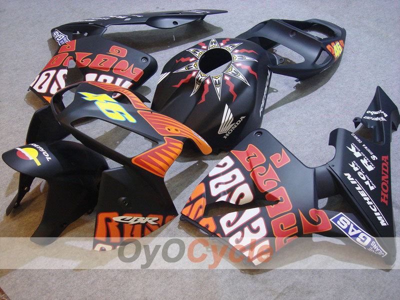 Verkleidungssatz für Einspritzung für CBR600RR 05-06 - Schwarz, Matt - MICHELIN, RK, Rossi #OYO87900342 Hauptbild