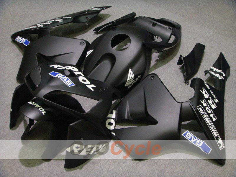 Verkleidungssatz für Einspritzung für CBR600RR 05-06 - Schwarz, Matt - Repsol #OYO87900337