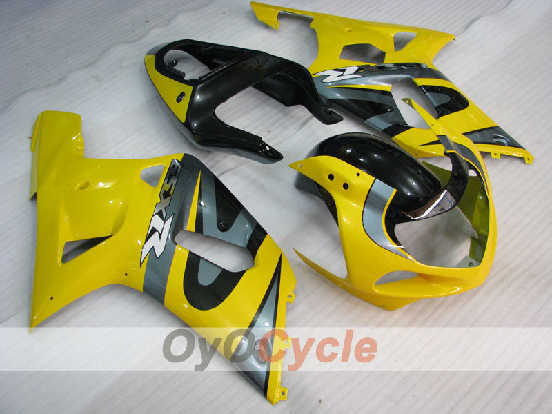 Verkleidungssatz für Einspritzmodelle 01-03 GSX R600 - Gelb, Schwarz - Werksstil #OYO87905093