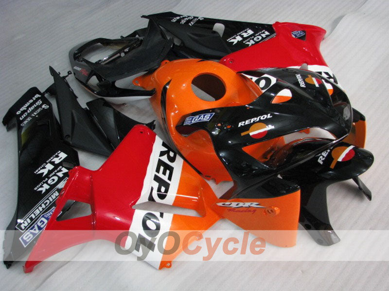 Verkleidungssatz für Einspritzung für CBR600RR 05-06 - Orange, Schwarz - MICHELIN, RK, Repsol #OYO87900340