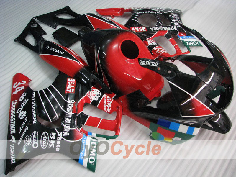 Verkleidungssatz für Einspritzung für CBR600F3 97-98 - Rot, Schwarz - JOMO #OYO87900069