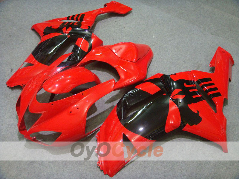 Spritzguss-Verkleidungssatz für 07-08 NINJA ZX-6R - Rot, Schwarz - Werksstil #OYO87901916 Hauptbild