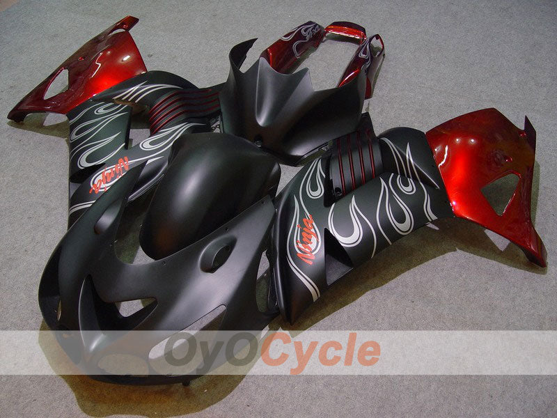 Verkleidungssatz für 06-11 NINJA ZX-14R - Weiß, Schwarz - Flamme #OYO87902008