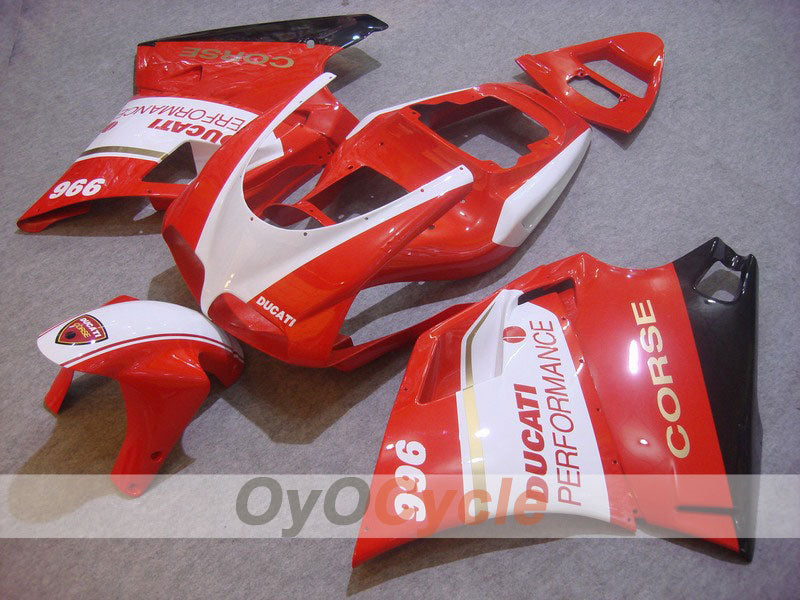 Einspritzverkleidungssatz für Ducati 996, Baujahre 99-02 - Rot, Weiß - Performance #OYO87902226