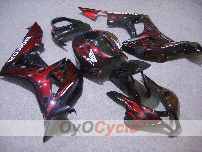 Verkleidungssatz für 07-08 CBR600RR - Rot, Schwarz - Flammen #OYO87900359 Hauptbild
