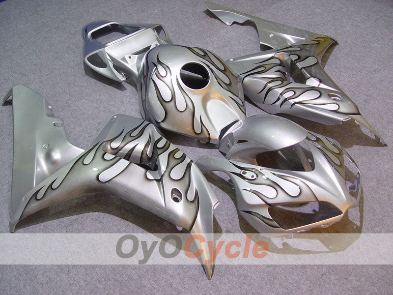 Einspritzverkleidungssatz für CBR1000RR 06-07 - Schwarz, Silber - Flamme #OYO87900588