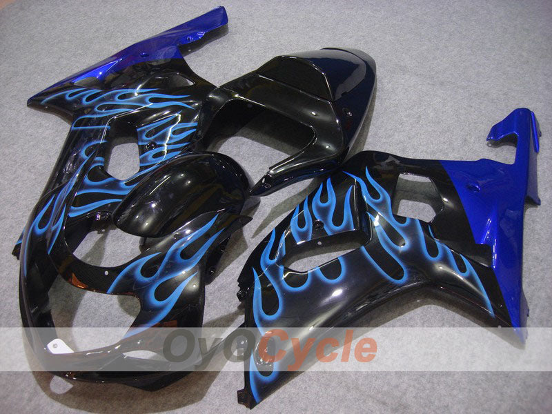 Verkleidungssatz für Einspritzmodelle 01-03 GSX R600 - Blau, Schwarz - Flamme #OYO87901045 Hauptbild