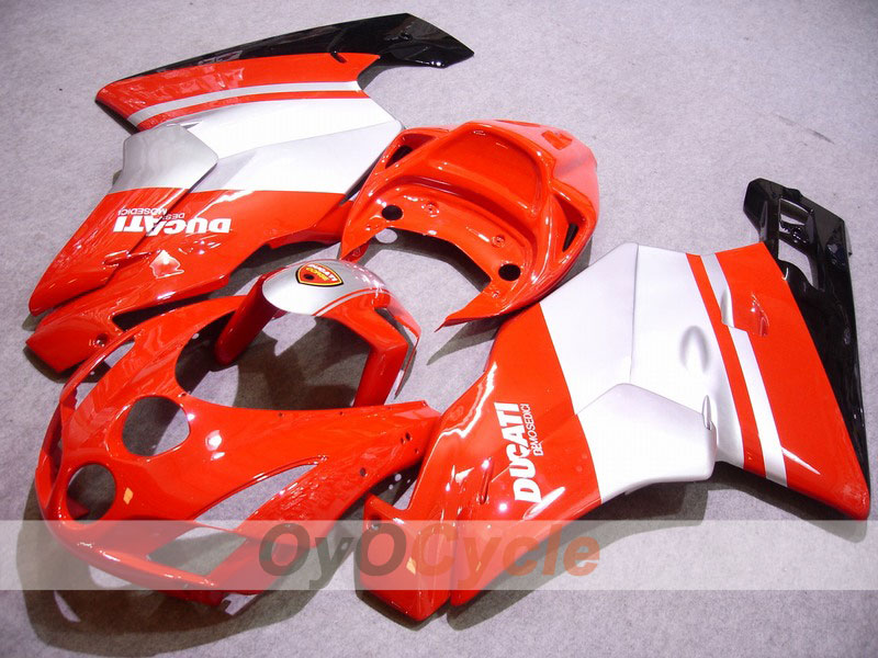 Einspritzverkleidungssatz für Ducati 749, Baujahr 03-04 - Rot, Silber - Werksdesign #OYO87902121