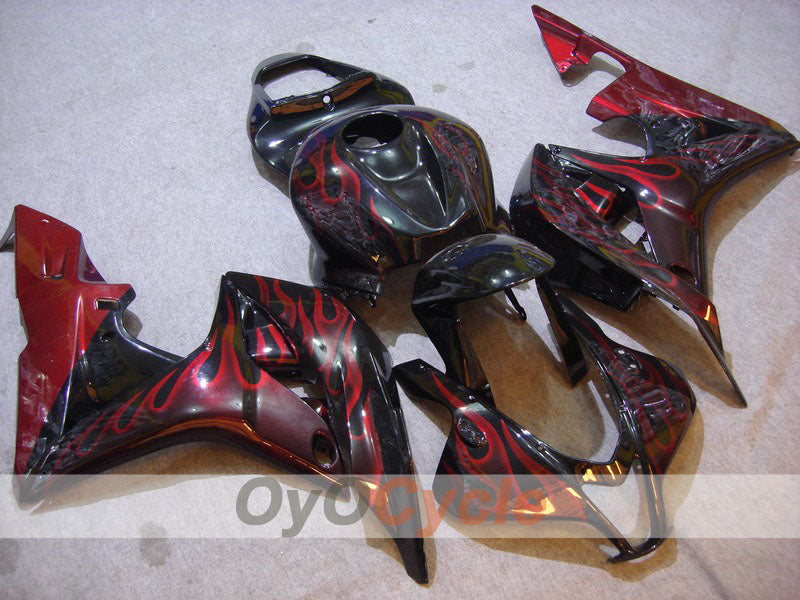 Verkleidungssatz für 07-08 CBR600RR - Rot, Schwarz - Flammen #OYO87900361 Hauptbild