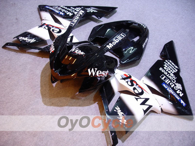 Verkleidungssatz für 04-05 NINJA ZX-10R - Weiß, Schwarz - West #OYO87901565