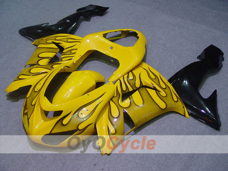 Spritzguss-Verkleidungssatz für 06-07 NINJA ZX-10R - Gelb, Schwarz - Flame #OYO87901600