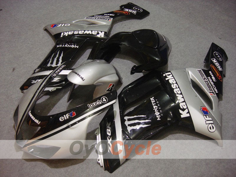 Einspritz-Verkleidungssatz für 07-08 NINJA ZX-6R - Schwarz, Silber - Monster #OYO87901953 Hauptbild