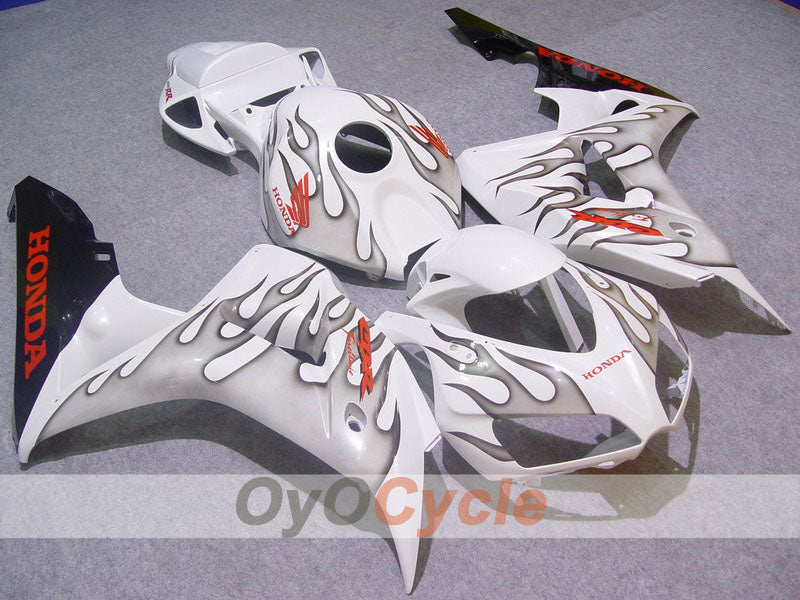Einspritzverkleidungssatz für CBR1000RR 06-07 - Weiß, Silber - Flamme #OYO87900590 Hauptbild