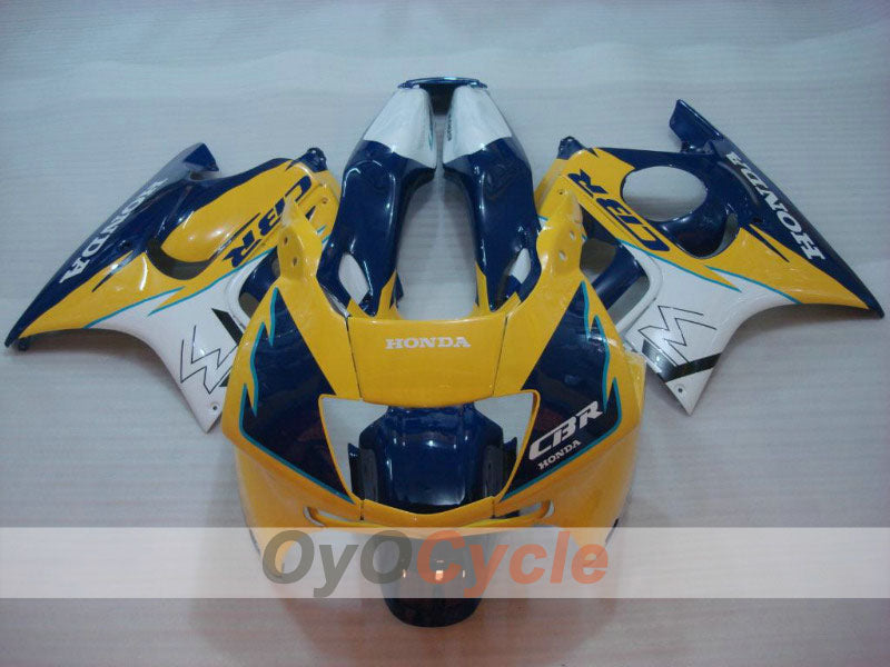 Verkleidungssatz für Einspritzmodelle der CBR600F3, 97-98 - Gelb, Blau - Werksstil #OYO87900095