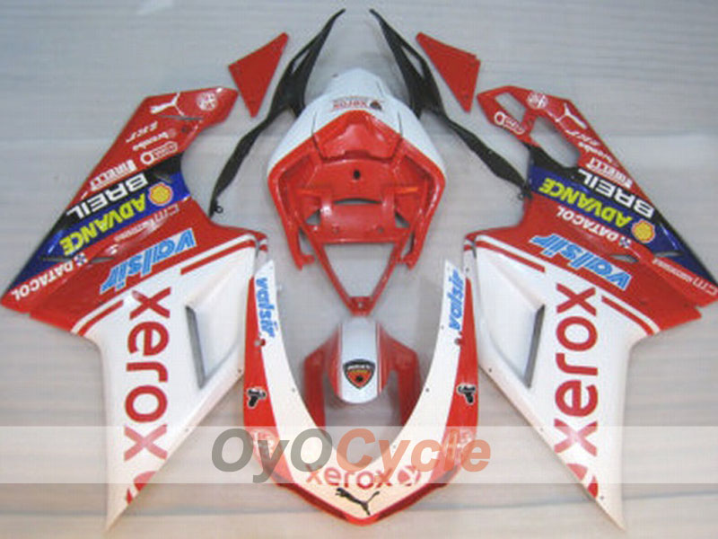 Einspritzverkleidungssatz für Ducati 848, 08-13 - Rot, Weiß - Xerox #OYO87902216 Hauptbild