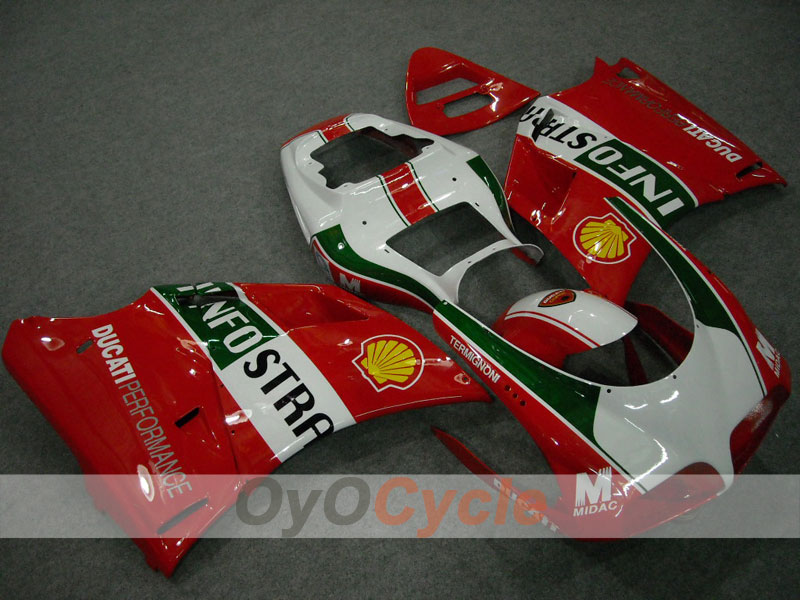 Einspritzverkleidungssatz für Ducati 996, 99-02 - Rot, Weiß - INFO STRADA #OYO87902219 Hauptbild