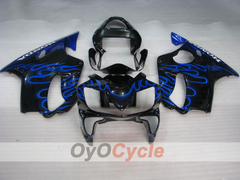 Einspritzverkleidungssatz für 01-03 CBR600F4i - Blau, Schwarz - Flame #OYO87900150