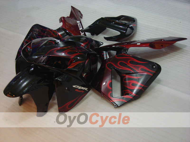 Verkleidungssatz für Einspritzer für CBR600RR 05-06 - Rot, Schwarz - Flammenmuster #OYO87900247