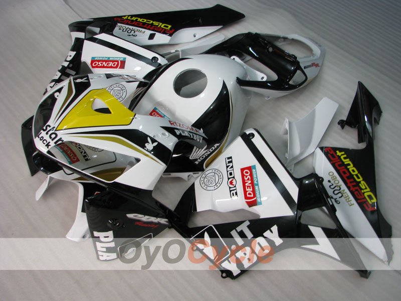 Verkleidungssatz für 05-06 CBR600RR - Weiß, Schwarz - PlayBoy #OYO87900323