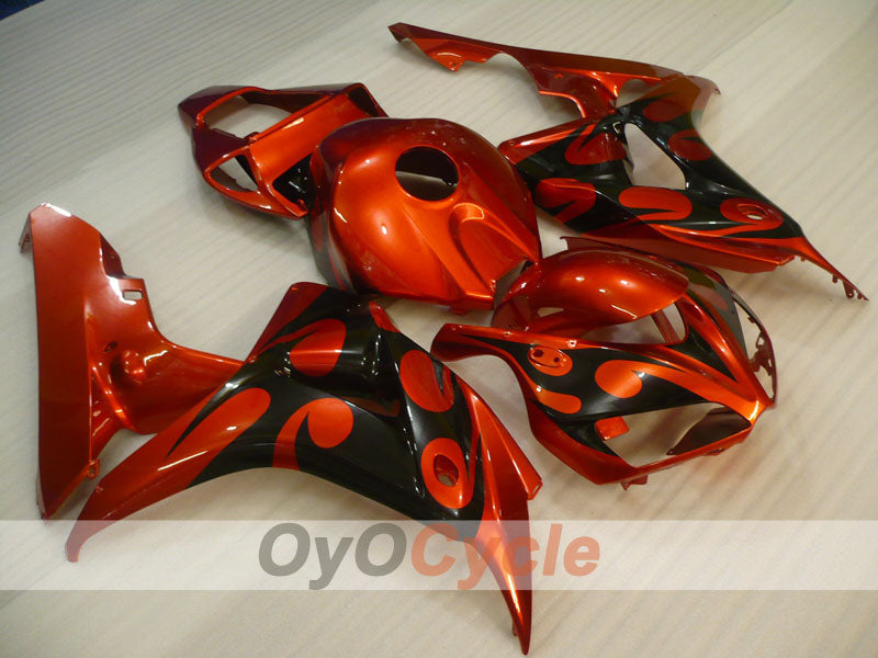 Einspritzverkleidungssatz für CBR1000RR 06-07 - Orange, Schwarz - Flamme #OYO87900584