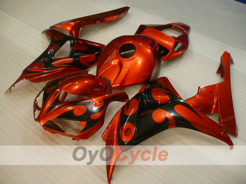 Einspritzverkleidungssatz für CBR1000RR 06-07 - Orange, Schwarz - Flamme #OYO87900584