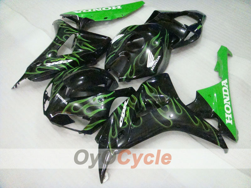 Einspritzverkleidungssatz für CBR1000RR 06-07 - Grün, Schwarz - Flamme #OYO87900595