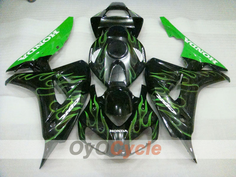 Einspritzverkleidungssatz für CBR1000RR 06-07 - Grün, Schwarz - Flamme #OYO87900595