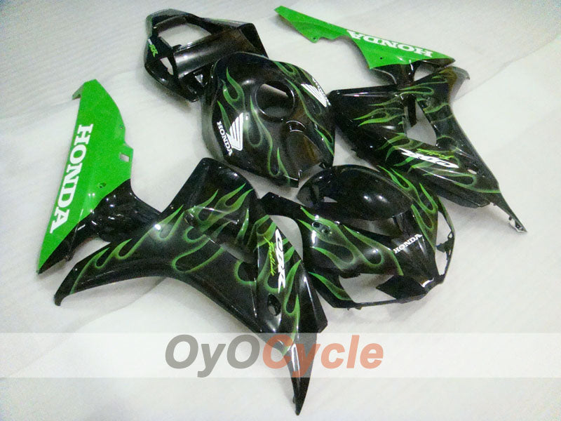 Einspritzverkleidungssatz für CBR1000RR 06-07 - Grün, Schwarz - Flamme #OYO87900595