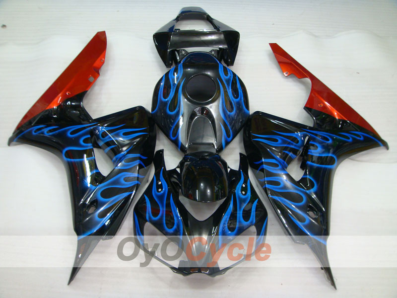 Verkleidungssatz für Einspritzanlage für die CBR1000RR 06-07 - Blau, Schwarz - Flamme #OYO87900602