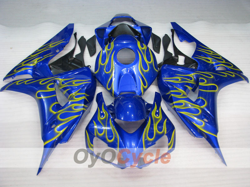 Verkleidungssatz für Einspritzanlage für die CBR1000RR 06-07 - Gelb, Blau - Flamme #OYO87900603