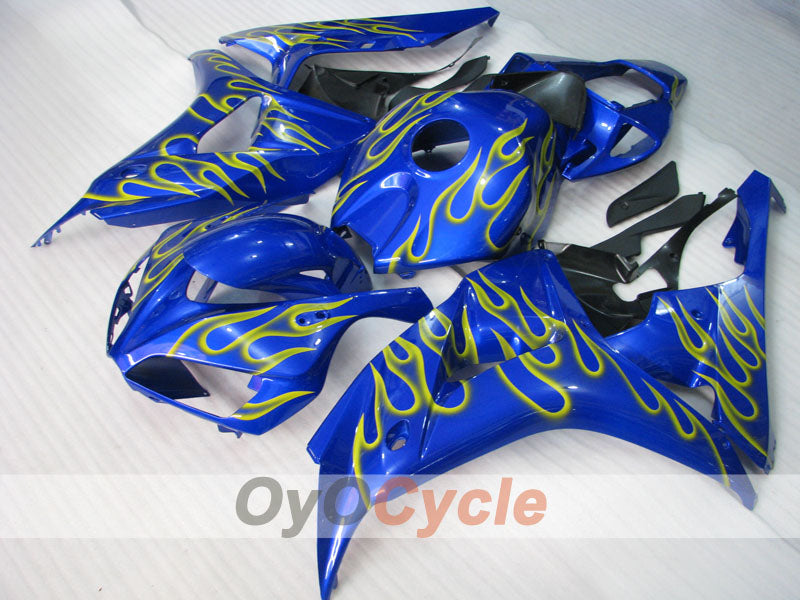 Verkleidungssatz für Einspritzanlage für die CBR1000RR 06-07 - Gelb, Blau - Flamme #OYO87900603