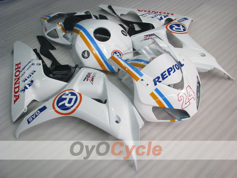 Einspritz-Verkleidungssatz für 06-07 CBR1000RR - Weiß, Schwarz - RK #OYO87900636