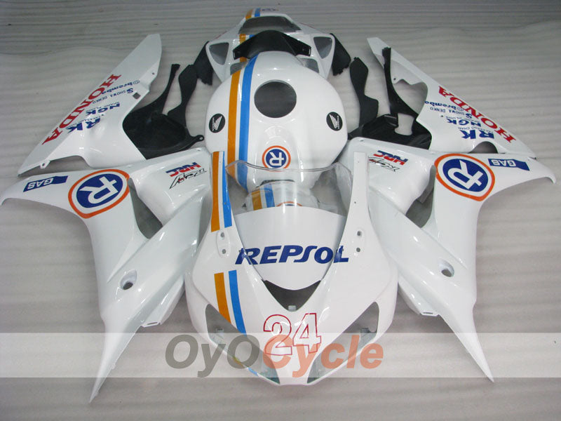 Einspritz-Verkleidungssatz für 06-07 CBR1000RR - Weiß, Schwarz - RK #OYO87900636