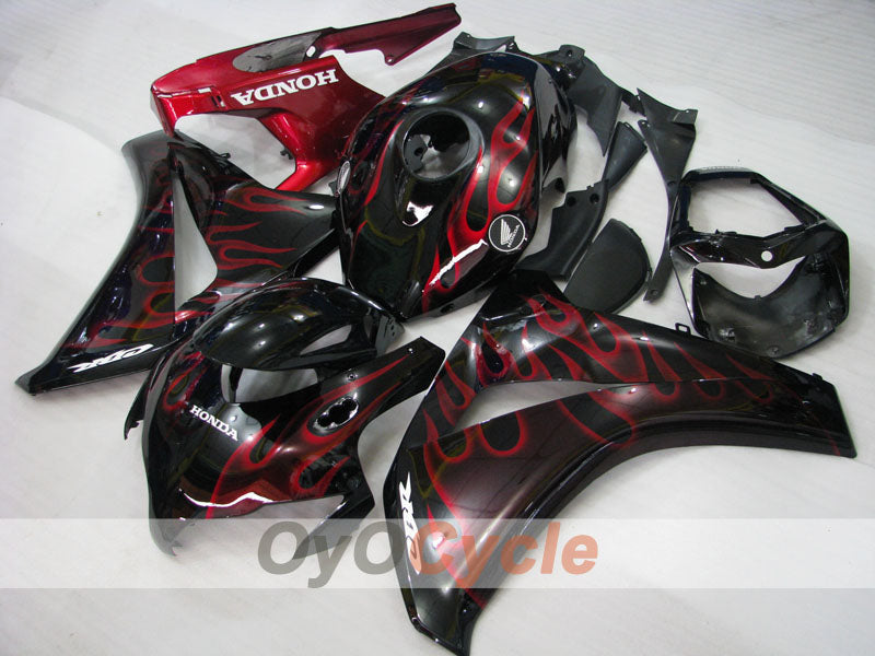 Verkleidungssatz für Einspritzmodelle für CBR1000RR 08-11 - Rot, Schwarz - Flame #OYO87900684 Hauptbild