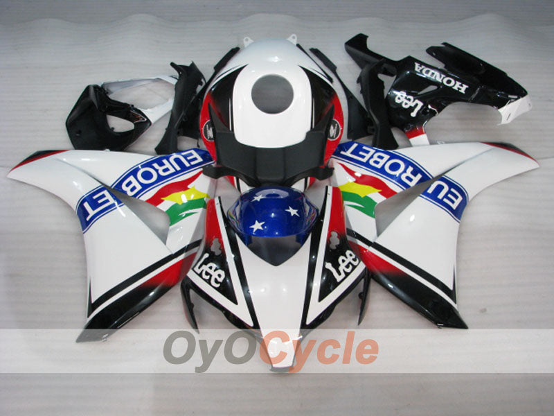 Spritzverkleidungssatz für CBR1000RR 08-11 - Weiß, Schwarz - Eurobet, Lee #OYO87900697