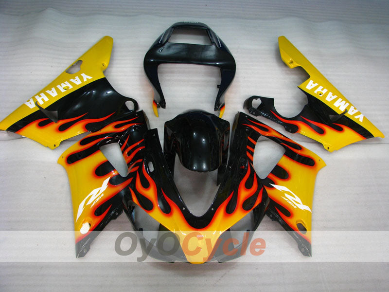 Verkleidungssatz für Einspritzmodell der YZF-R1, Baujahr 98-99 - Gelb, Schwarz - Flame #OYO87900740 Zweitbild