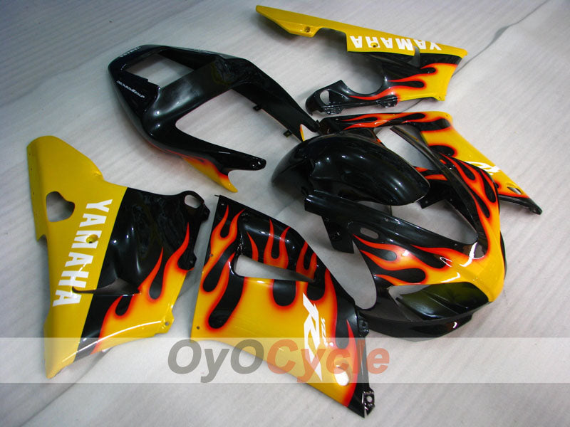 Verkleidungssatz für Einspritzmodell der YZF-R1, Baujahr 98-99 - Gelb, Schwarz - Flame #OYO87900740 Hauptbild