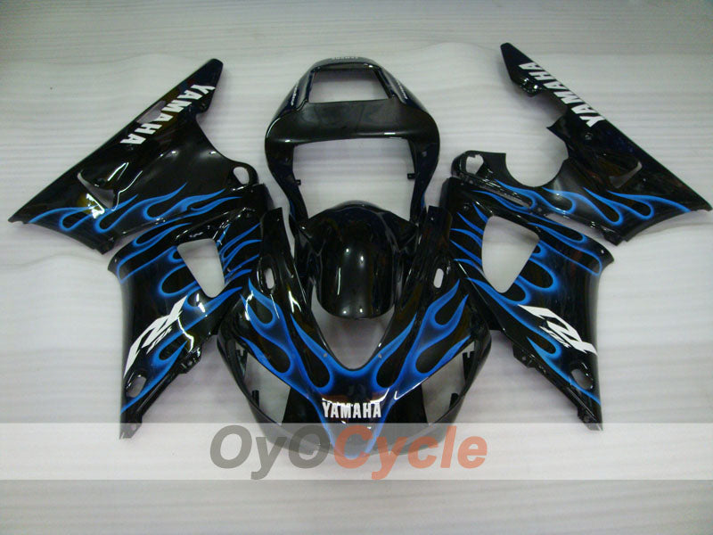 Verkleidungssatz für Einspritzmodell der YZF-R1, Baujahr 98-99 - Blau, Schwarz - Flame #OYO87900741 Zweitbild