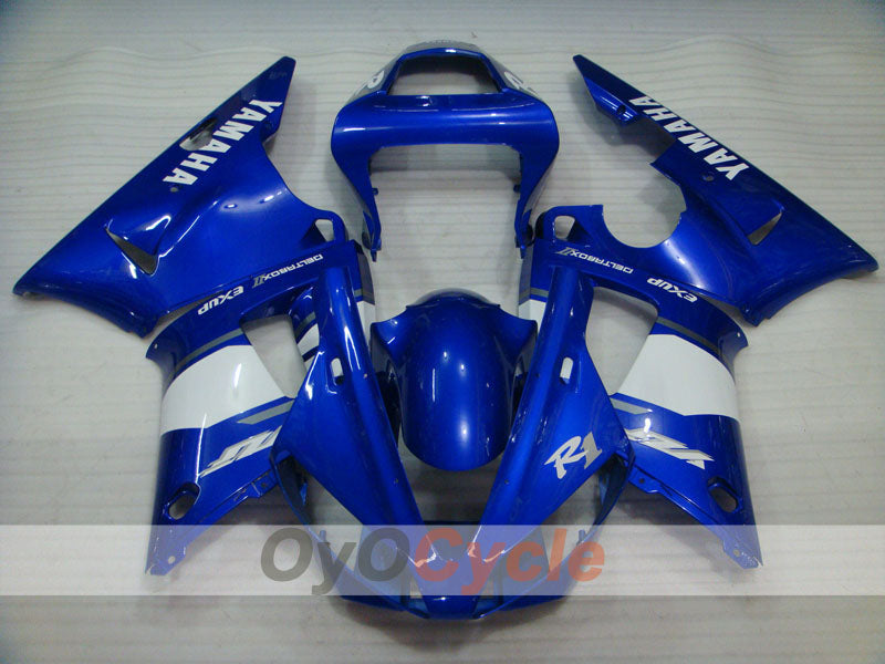 Verkleidungssatz für Einspritzmodell der YZF-R1, Baujahr 98-99 - Blau, Weiß - Werksdesign #OYO87900745 Zweitbild