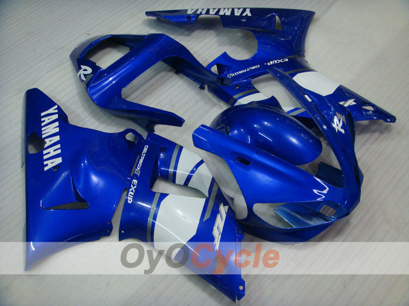 Verkleidungssatz für Einspritzmodell der YZF-R1, Baujahr 98-99 - Blau, Weiß - Werksdesign #OYO87900745 Hauptbild