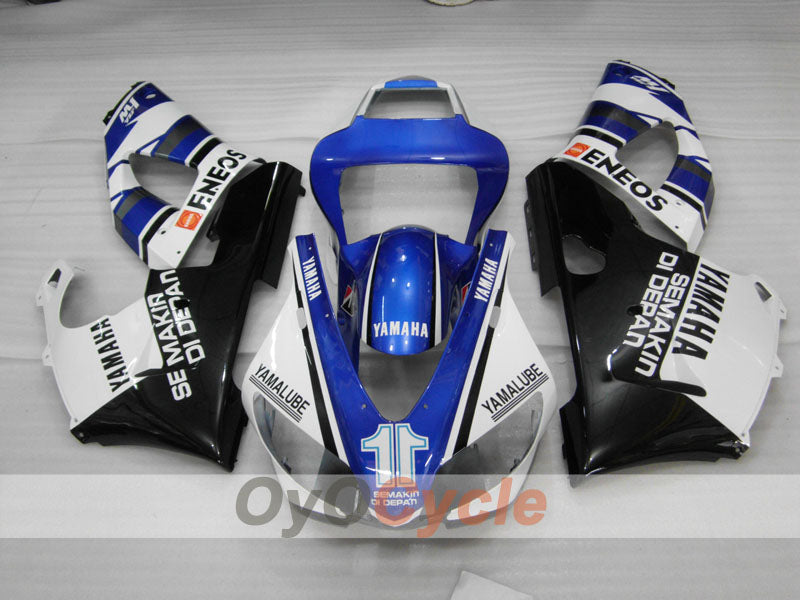 Verkleidungssatz für Einspritzmodell der YZF-R1, Baujahr 98-99 - Weiß, Schwarz - Werksdesign #OYO87900746 Hauptbild