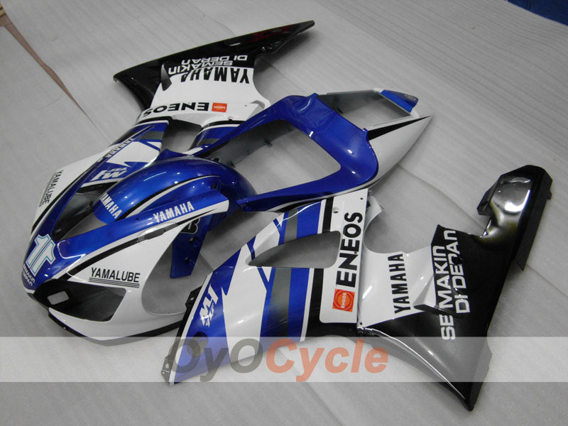 Verkleidungssatz für Einspritzmodell der YZF-R1, Baujahr 98-99 - Weiß, Schwarz - Werksdesign #OYO87900746 Zweitbild