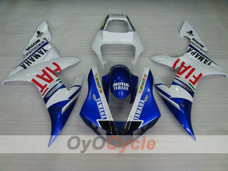 Verkleidungssatz für Einspritzermodelle der YZF-R1, Baujahr 02-03 - Blau, Weiß - FIAT, MICHELIN, MOTUL #OYO87900791 Zweitbild