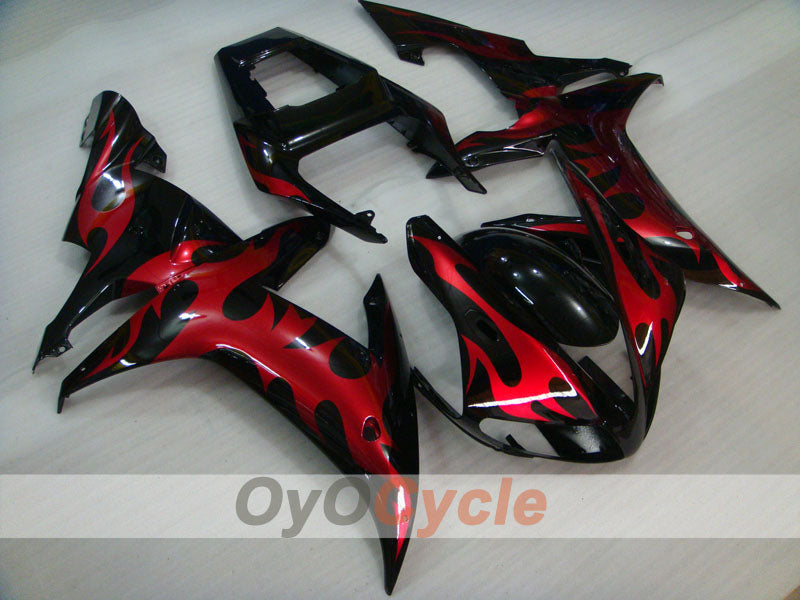 Verkleidungssatz für Einspritzermodelle der YZF-R1, Baujahr 02-03 - Rot, Schwarz - Flame #OYO87900794 Hauptbild