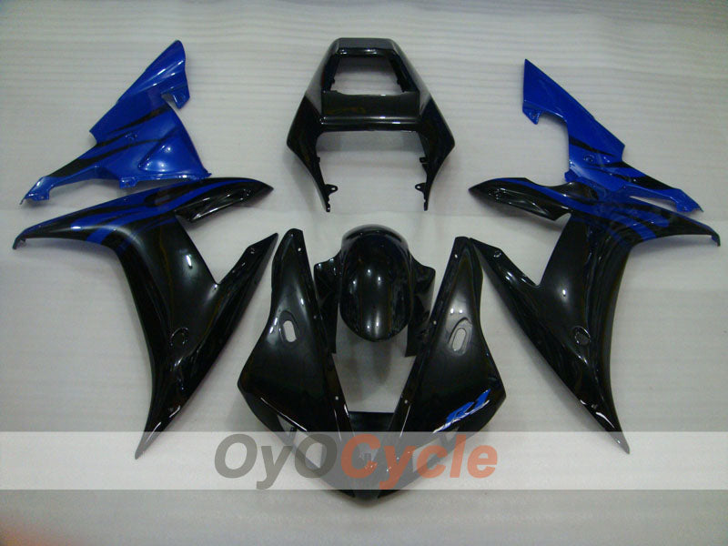 Verkleidungssatz für Einspritzermodelle der YZF-R1, Baujahr 02-03 - Blau, Schwarz - Flame #OYO87900796 Zweitbild
