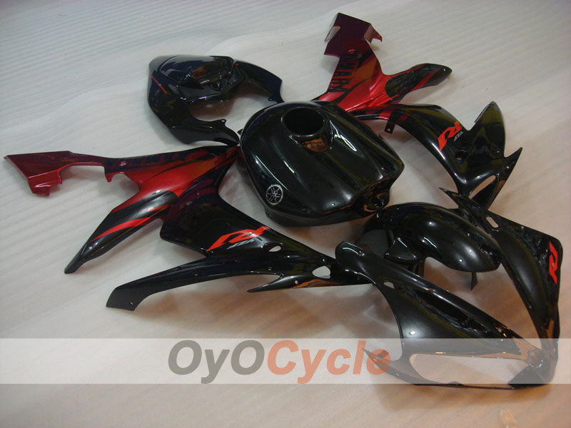 Einspritz-Verkleidungssatz für YZF-R1 04-06 - Rot, Schwarz - Flamme #OYO87900829 Hauptbild